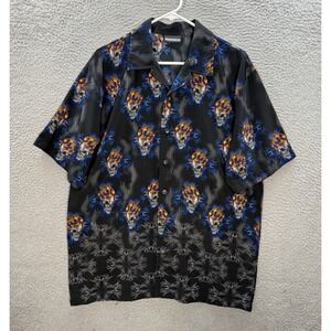 Vintage‎ ODO Shirt Adult Medium Multicolor Biker Motorcycle Skulls 90s Y2K AOP